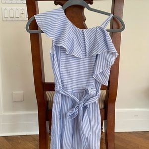 Bebe girls seersucker romper. Like new!